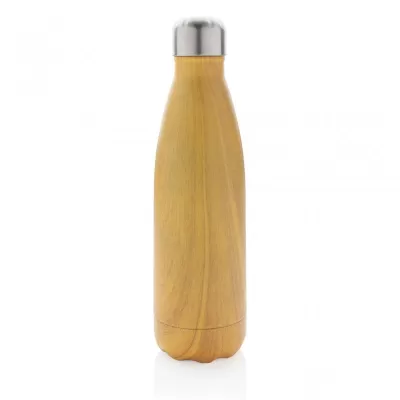 Vacuum insulated stainless steel bottle with wood print