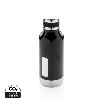 Leak proof vacuum bottle with logo plate