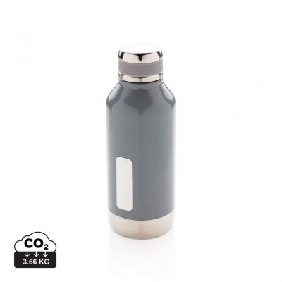 Leak proof vacuum bottle with logo plate