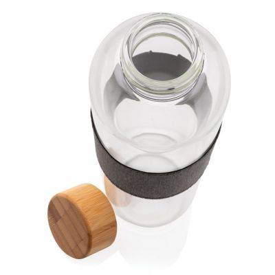 Impact borosilicate glass bottle with bamboo lid