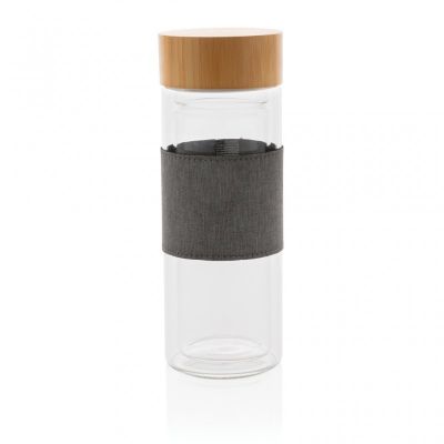 Impact double wall borosilicate glass bottle