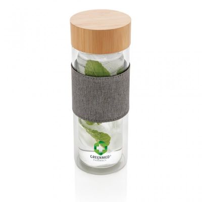 Impact double wall borosilicate glass bottle