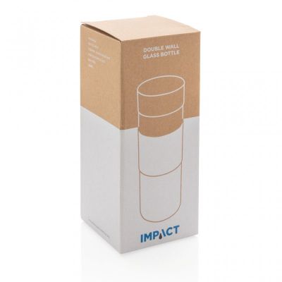 Impact double wall borosilicate glass bottle