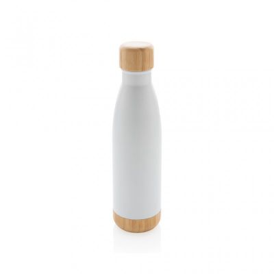 Vacuum stainless steel bottle with bamboo lid and bottom
