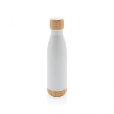 Vacuum stainless steel bottle with bamboo lid and bottom