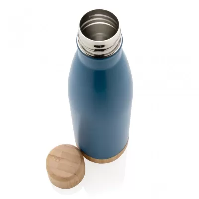 Vacuum stainless steel bottle with bamboo lid and bottom