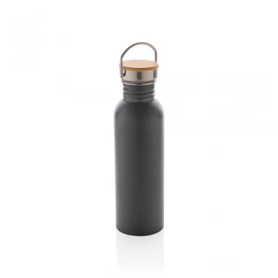 Modern stainless steel bottle with bamboo lid