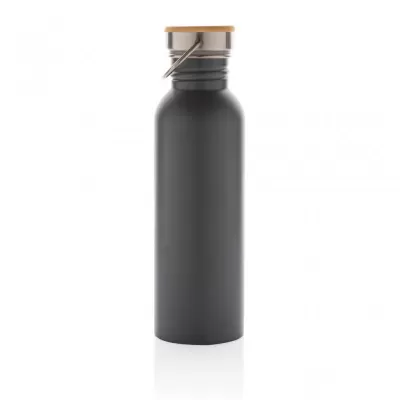 Modern stainless steel bottle with bamboo lid