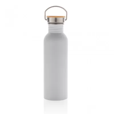 Modern stainless steel bottle with bamboo lid