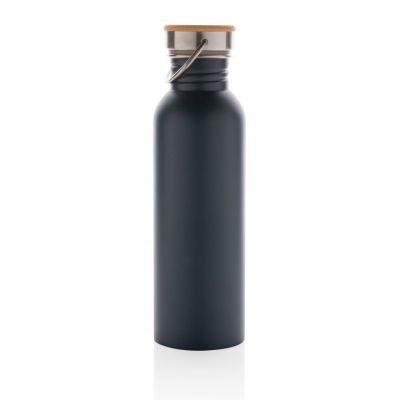 Modern stainless steel bottle with bamboo lid