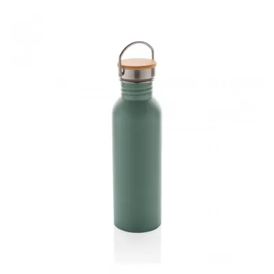 Modern stainless steel bottle with bamboo lid