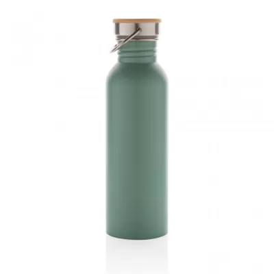 Modern stainless steel bottle with bamboo lid