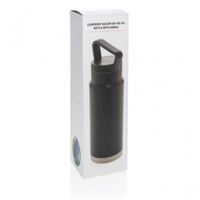 Leakproof vacuum on-the-go bottle with handle