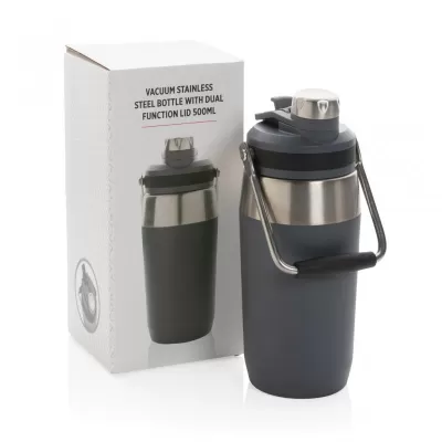 Vacuum stainless steel dual function lid bottle 500ml