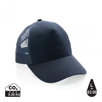 Impact AWARE™ Brushed rcotton 5 panel trucker cap 190gr