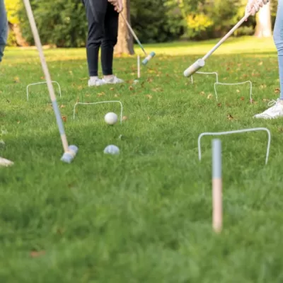 Wooden croquet set