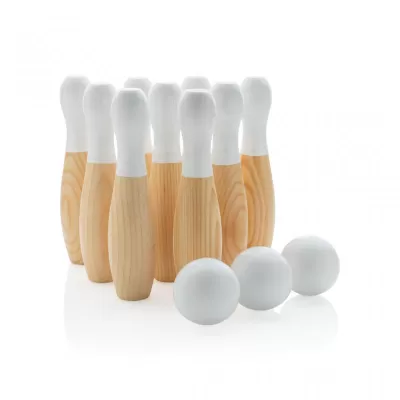 Wooden skittles set