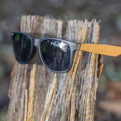 GRS recycled PC plastic sunglasses with cork