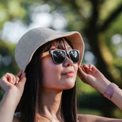 Bamboo and RCS recycled plastic sunglasses