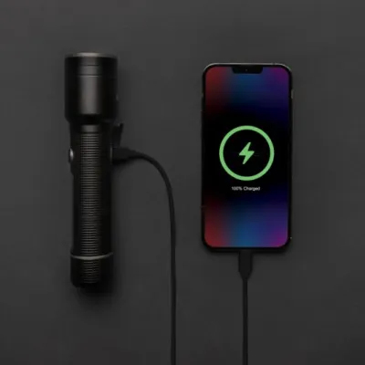 RCS recycled aluminium USB-rechargeable heavy duty torch