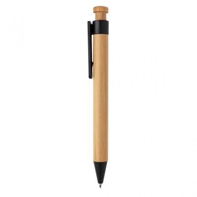 Bamboo pen with wheatstraw clip