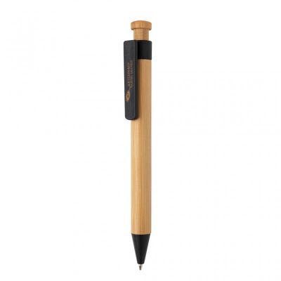 Bamboo pen with wheatstraw clip