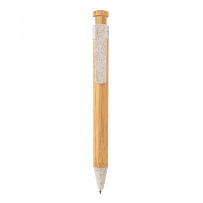 Bamboo pen with wheatstraw clip