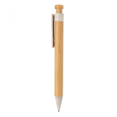 Bamboo pen with wheatstraw clip