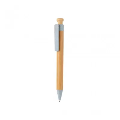 Bamboo pen with wheatstraw clip