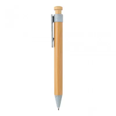 Bamboo pen with wheatstraw clip