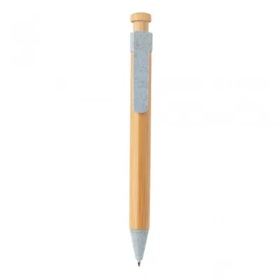 Bamboo pen with wheatstraw clip