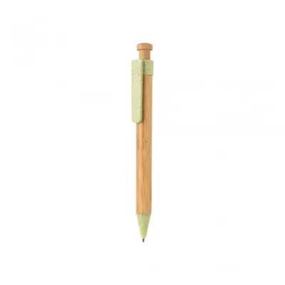 Bamboo pen with wheatstraw clip
