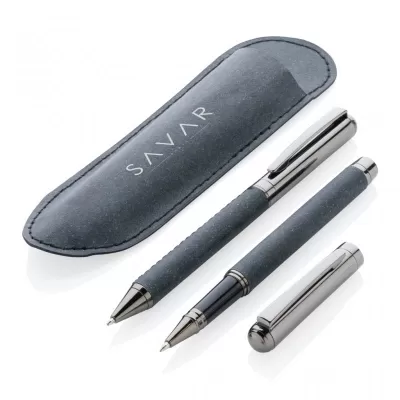 Recycled leather pen set