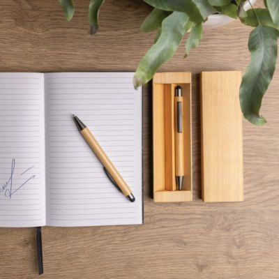 Bamboo modern pen set in box