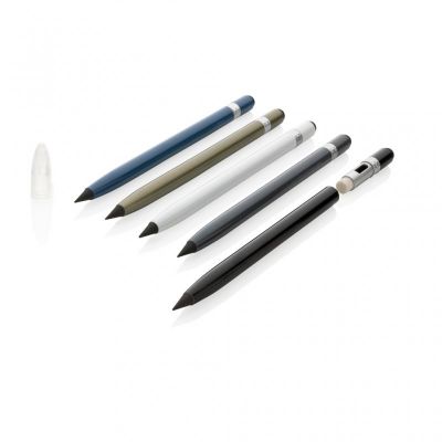 Aluminium inkless pen with eraser