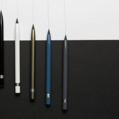 Aluminium inkless pen with eraser