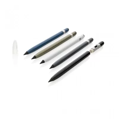 Aluminum inkless pen with eraser