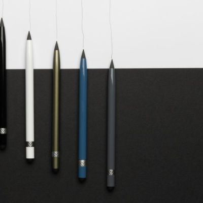 Aluminium inkless pen with eraser