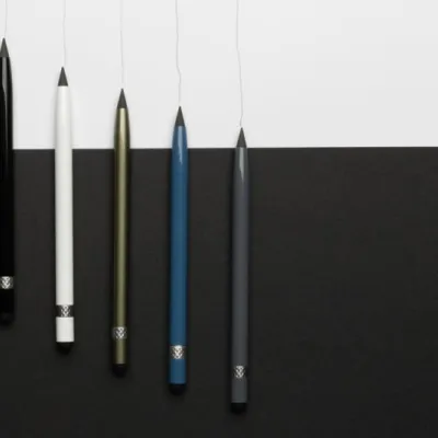 Aluminium inkless pen with eraser