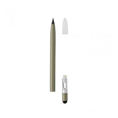 Aluminum inkless pen with eraser