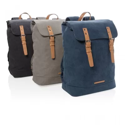 Canvas laptop backpack PVC free