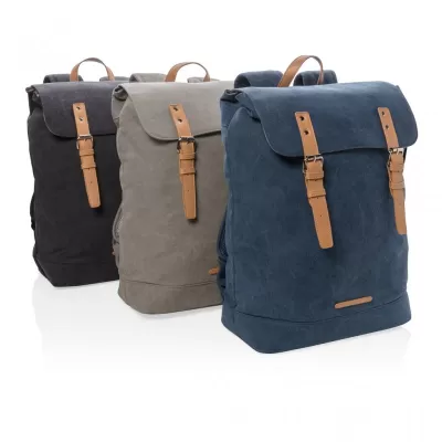 Canvas laptop backpack PVC free