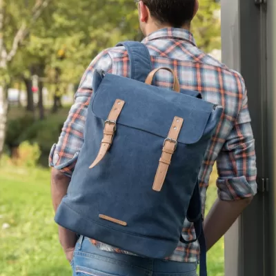 Canvas laptop backpack PVC free