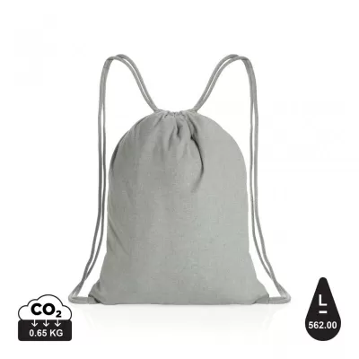 Impact AWARE™ recycled cotton drawstring backpack 145g