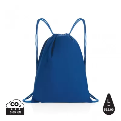 Impact AWARE™ recycled cotton drawstring backpack 145g