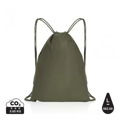 Impact AWARE™ recycled cotton drawstring backpack 145g