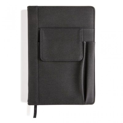Notebook with phone pocket