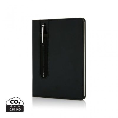 Standard hardcover PU A5 notebook with stylus pen