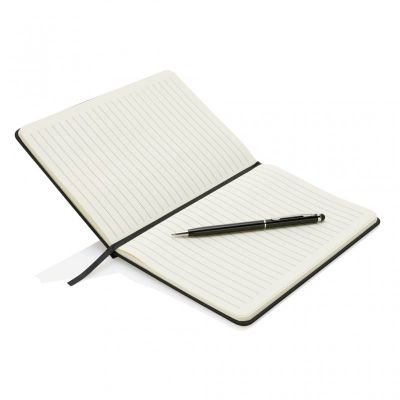 Standard hardcover PU A5 notebook with stylus pen