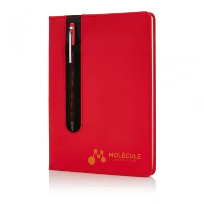 Standard hardcover PU A5 notebook with stylus pen